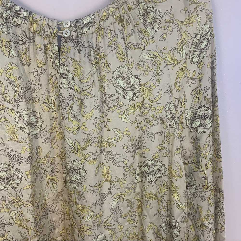 Current air Anthropologie Floral Satin Tiered Maxi Dress Long Sleeve - Picture 3 of 12